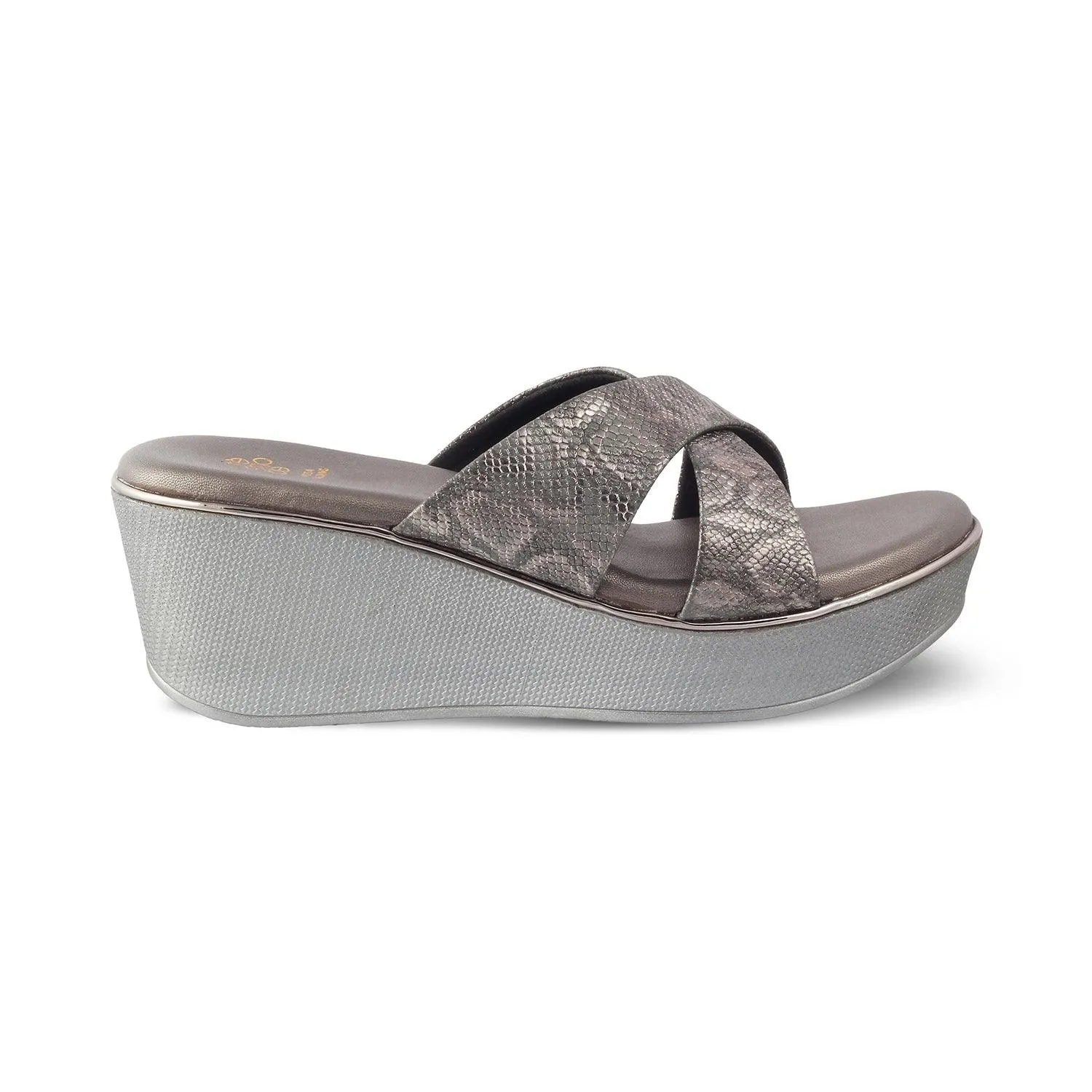 The Savvy Pewter Women's Dress Wedge Sandals Tresmode