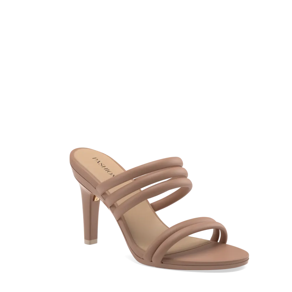 The Slide - Latte Leather Rope 4 Stiletto