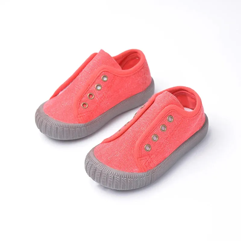 Unisex Toddlers Fashion Slip-on Comfortable Canvas Button Eye Anti Slip Breathable  Sneakers  Kids Casual Sports  Shoes E8063