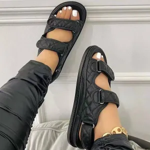 Women magic tape two strap comfortable sandals soft platform comfortable sandals