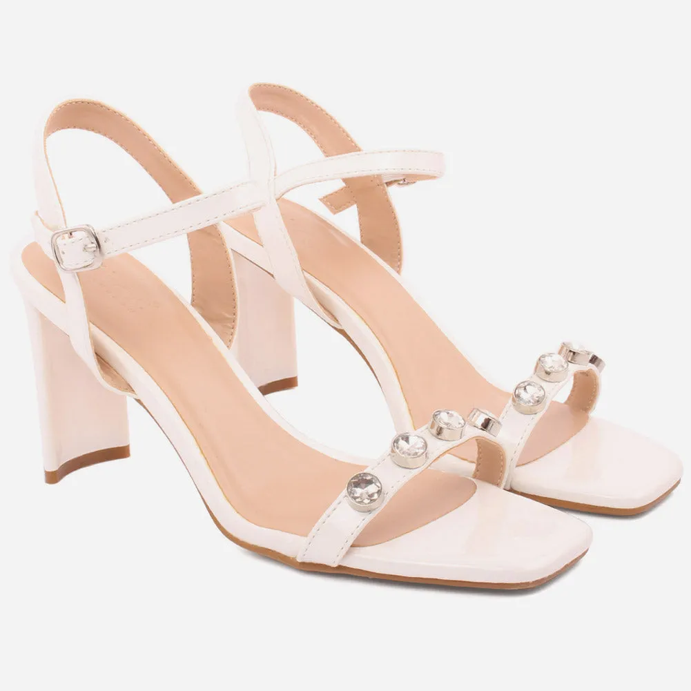 Women "ADRIANA" Simple and Strappy Block Heel Sandals