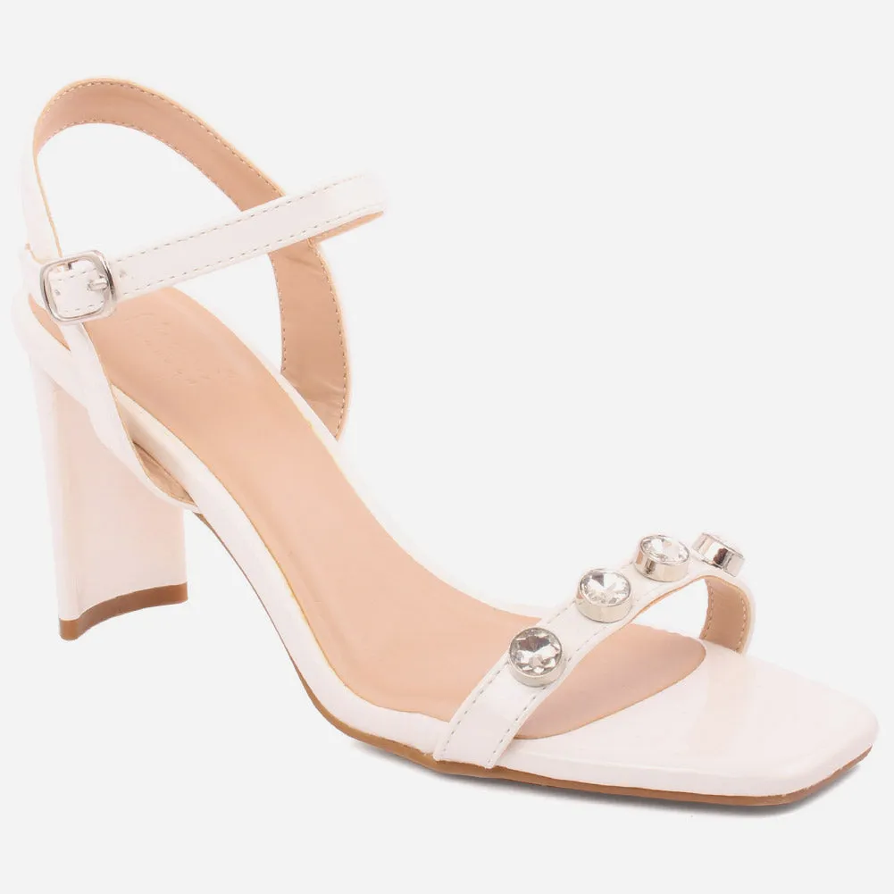 Women "ADRIANA" Simple and Strappy Block Heel Sandals