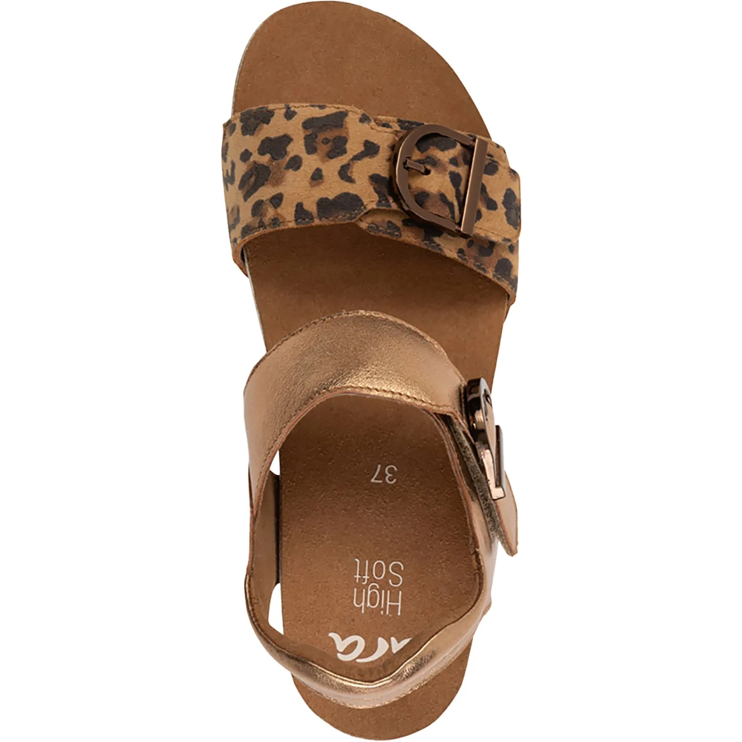 Women's Ara Shoes Nova Leopard/Whiskey Metallic