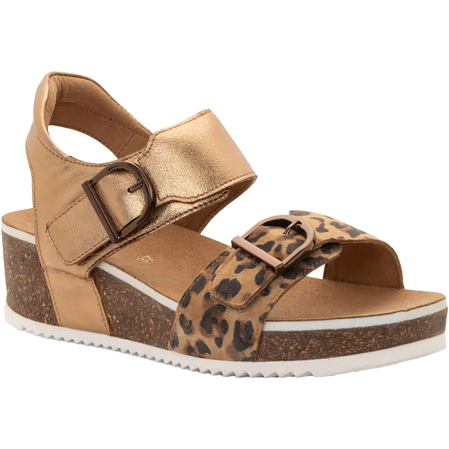 Women's Ara Shoes Nova Leopard/Whiskey Metallic