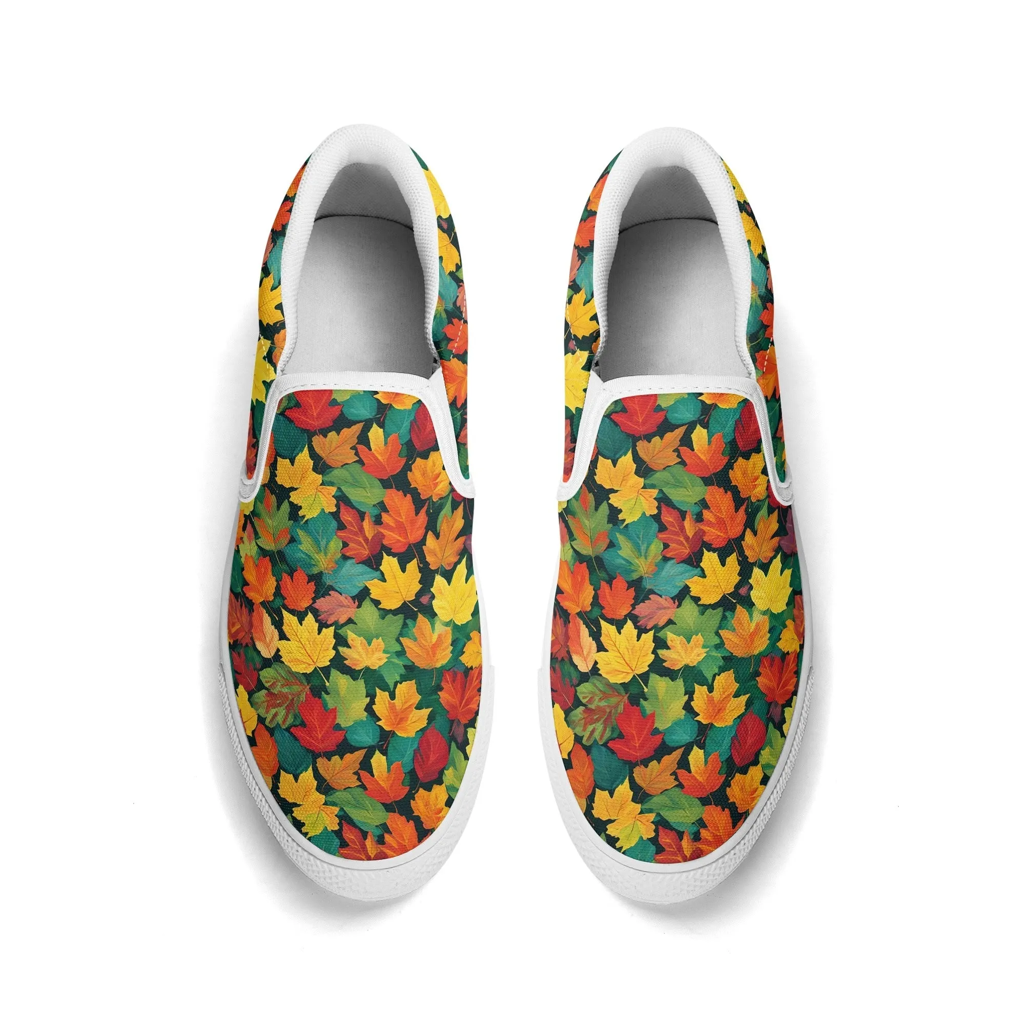 Womens Colorful Leaves Rubber Slip On Shoes