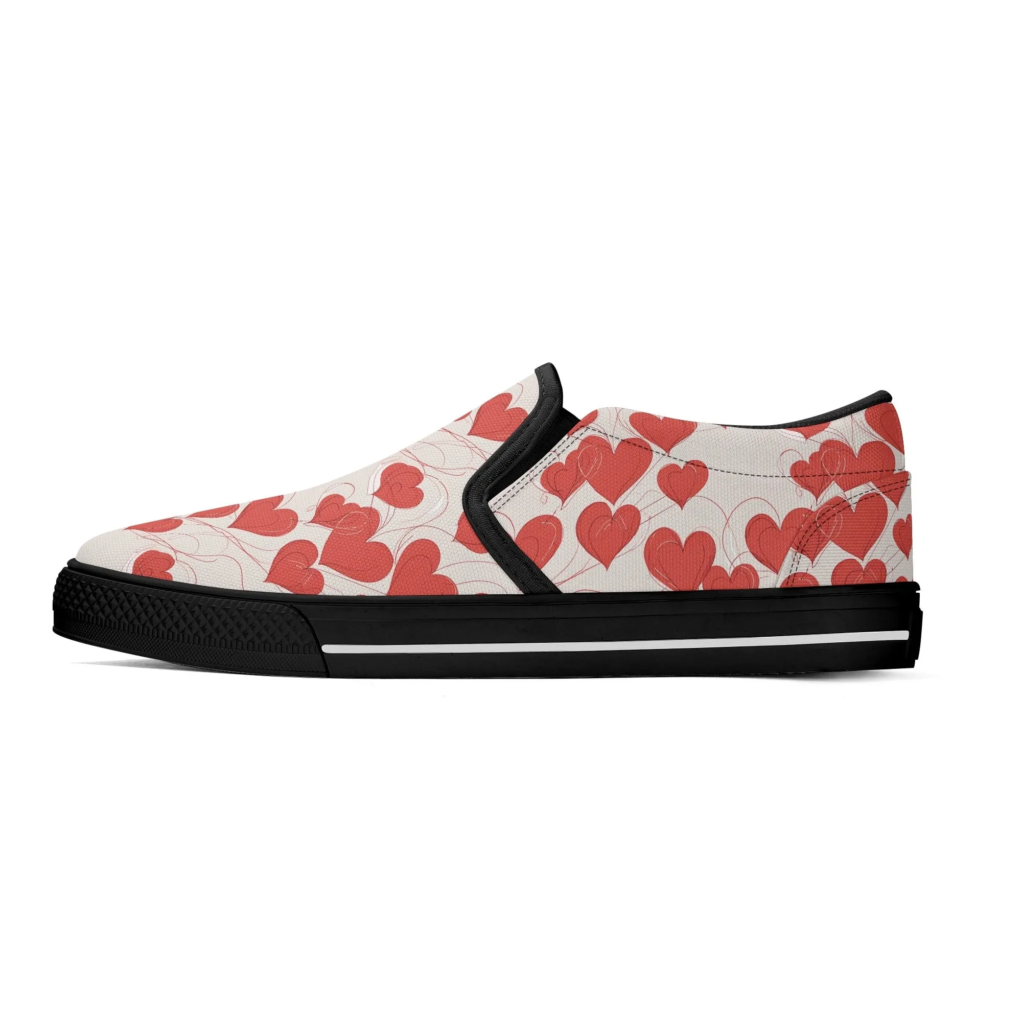 Womens Minimal Hearts Rubber Slip On Shoes