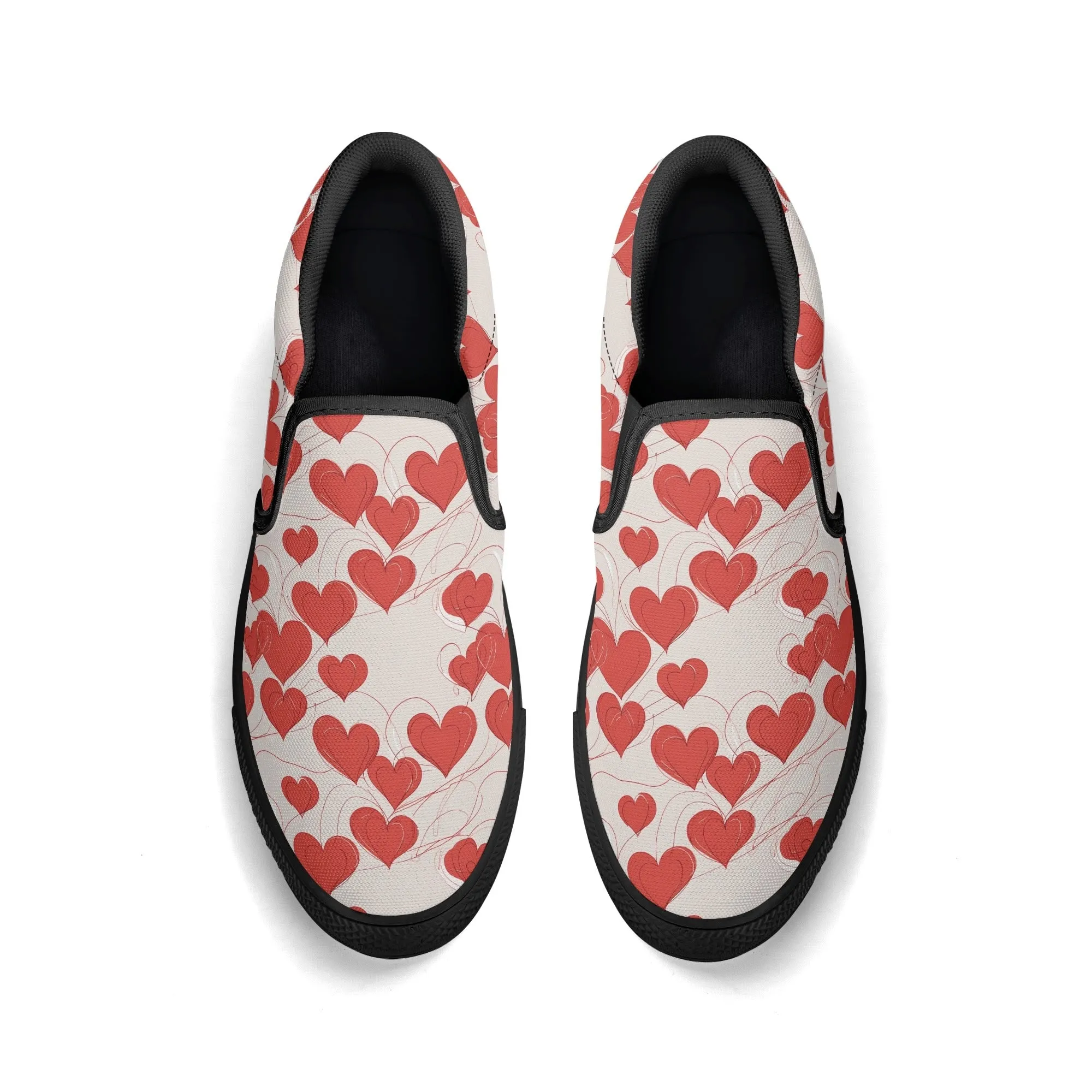 Womens Minimal Hearts Rubber Slip On Shoes