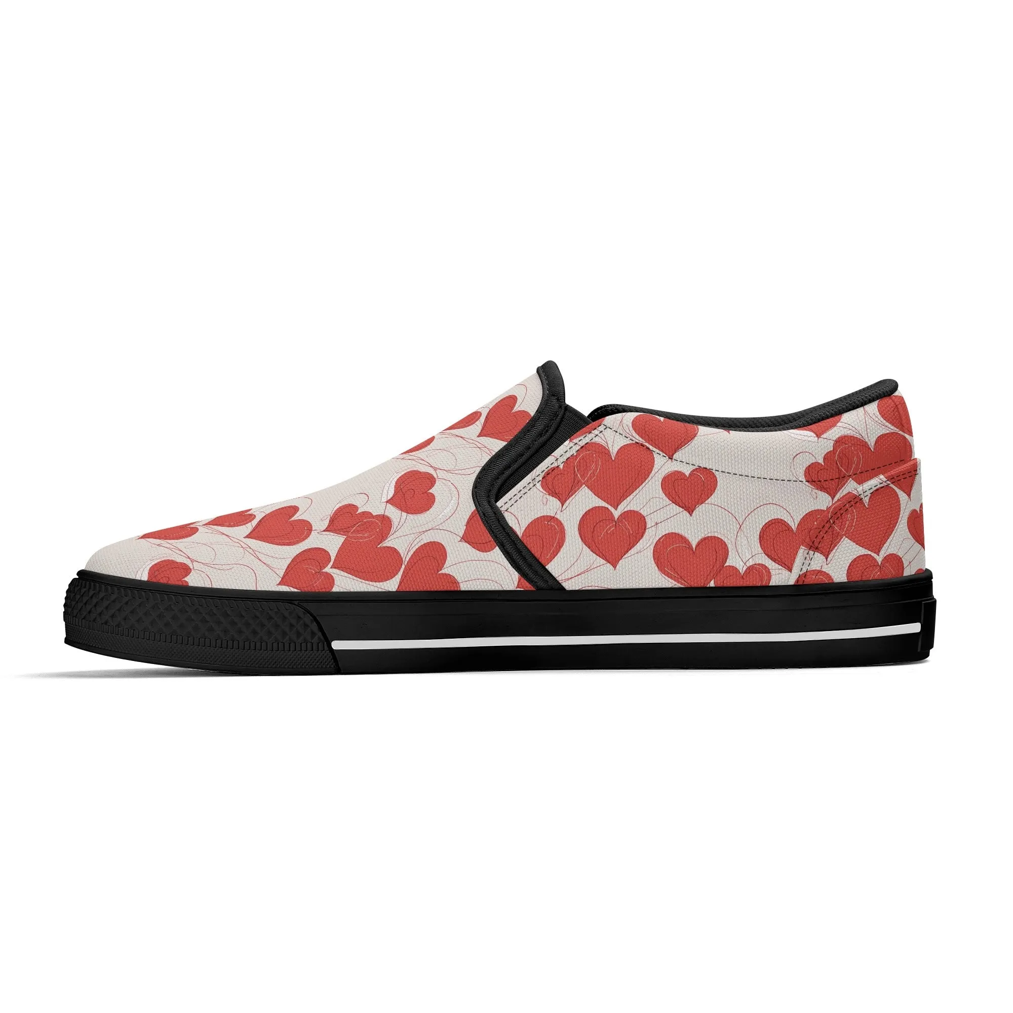 Womens Minimal Hearts Rubber Slip On Shoes