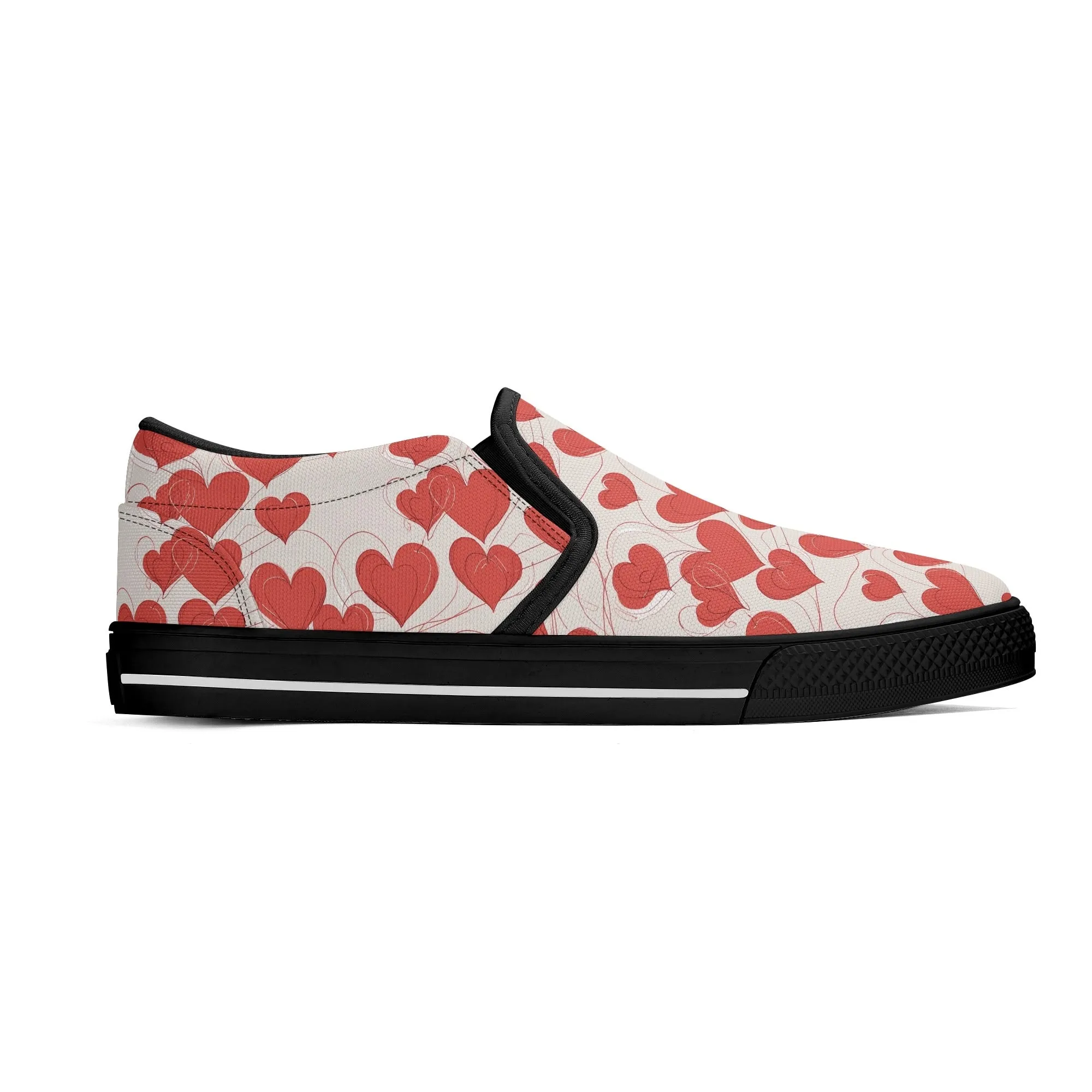 Womens Minimal Hearts Rubber Slip On Shoes