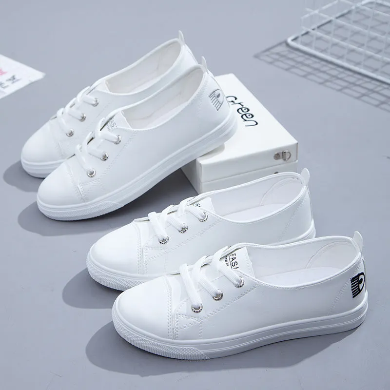 Women's Slip-on Summer White Flat Skateboard Korean Canvas Shoes