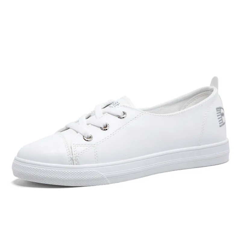 Women's Slip-on Summer White Flat Skateboard Korean Canvas Shoes