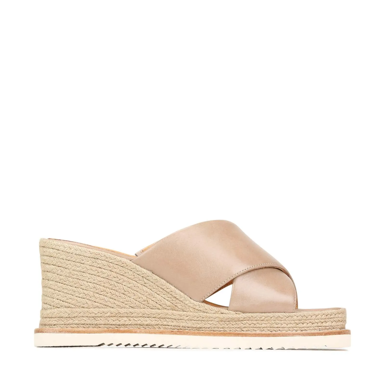 ZELIE LEATHER WEDGE ESPADRILLE SANDALS