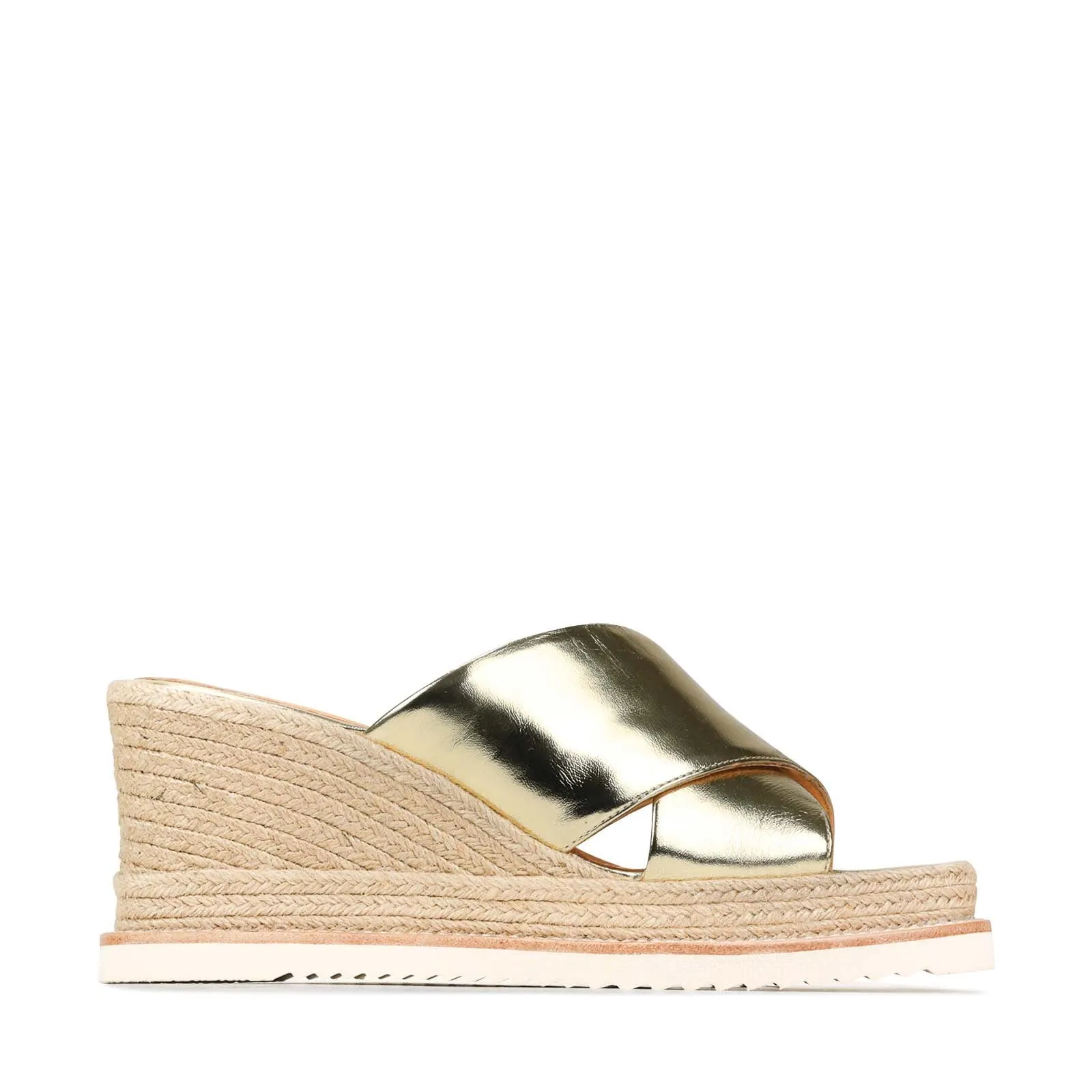 ZELIE LEATHER WEDGE ESPADRILLE SANDALS