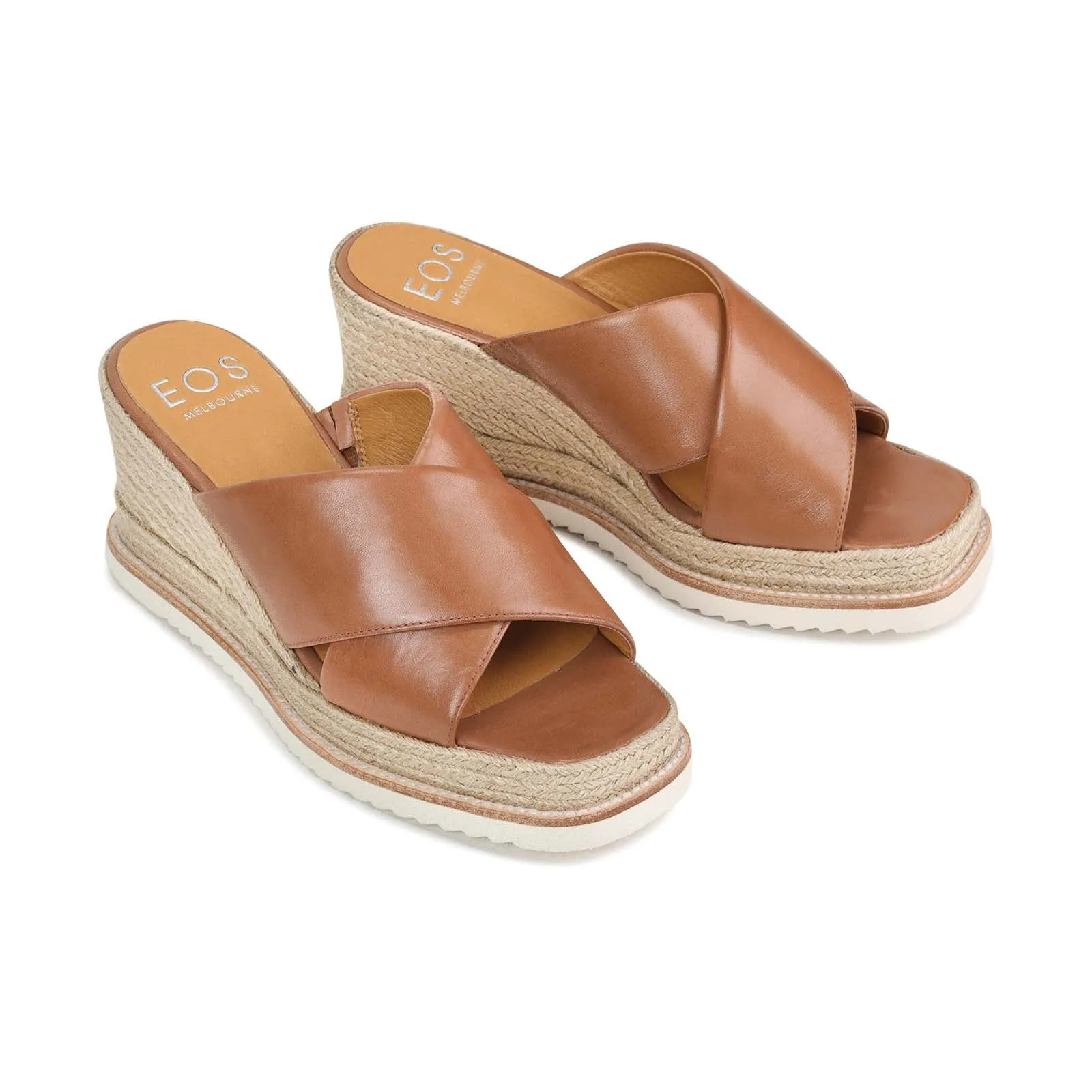 ZELIE LEATHER WEDGE ESPADRILLE SANDALS