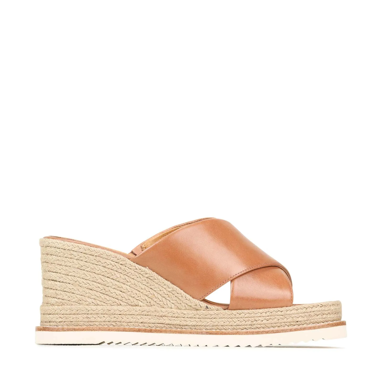 ZELIE LEATHER WEDGE ESPADRILLE SANDALS