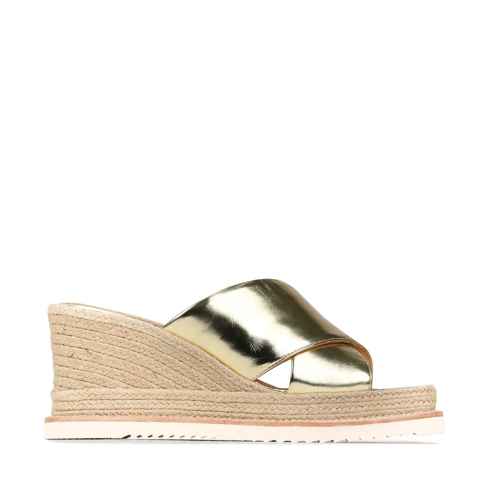 ZELIE LEATHER WEDGE ESPADRILLE SANDALS