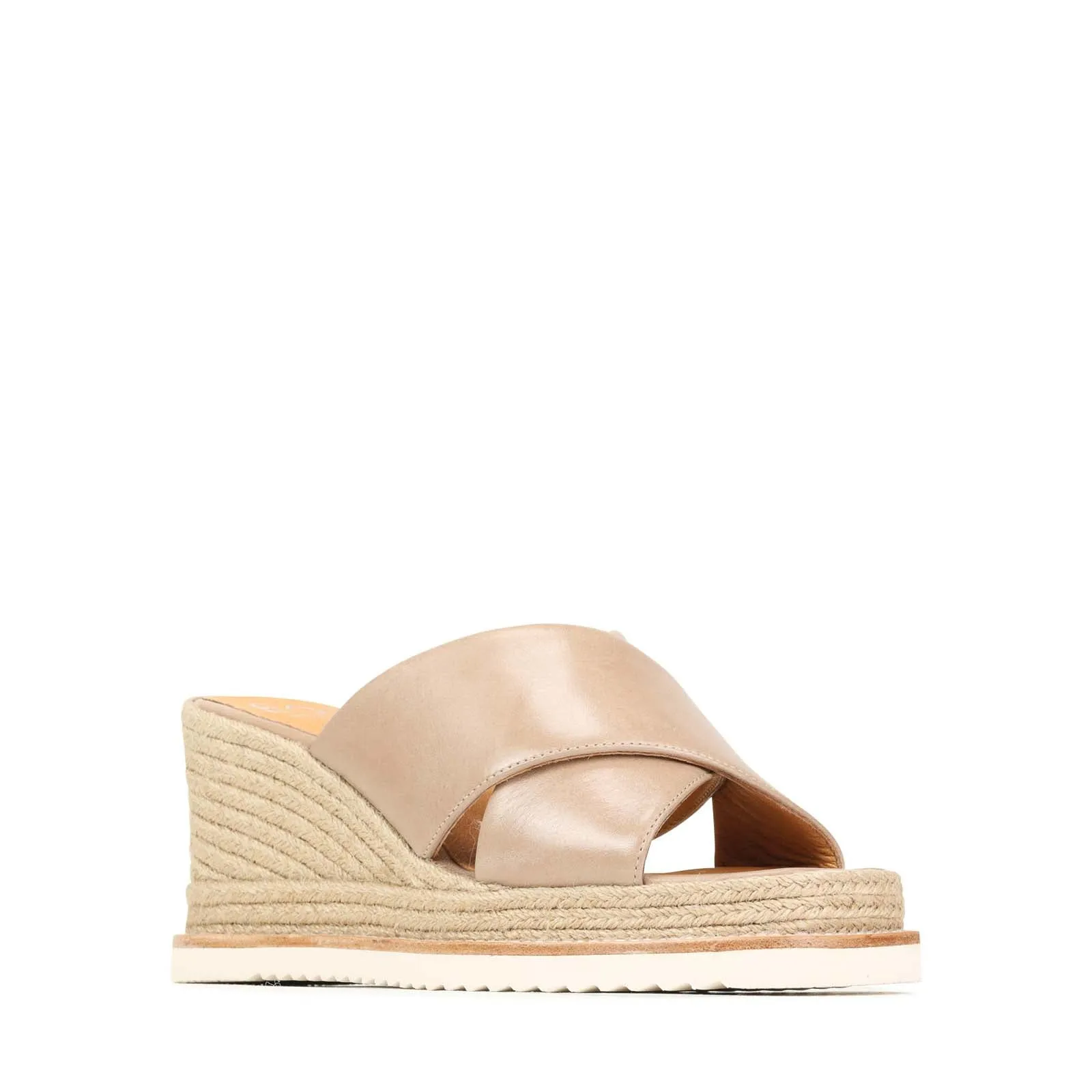 ZELIE LEATHER WEDGE ESPADRILLE SANDALS