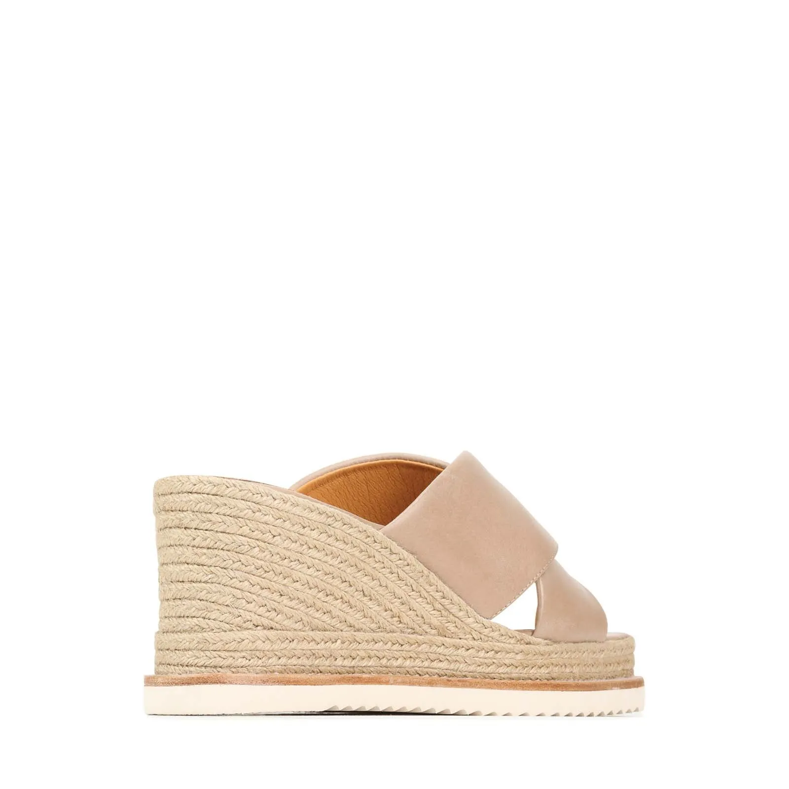 ZELIE LEATHER WEDGE ESPADRILLE SANDALS