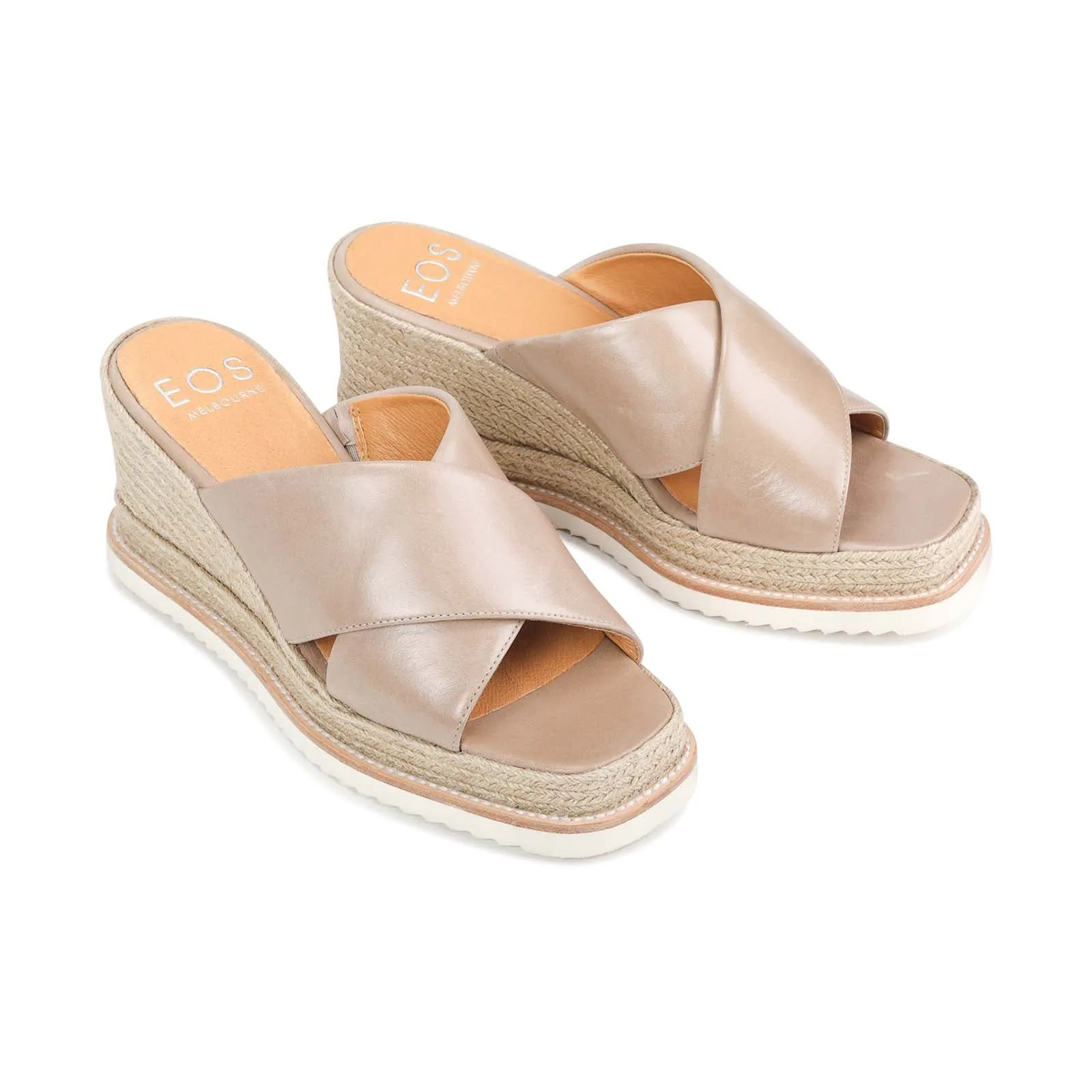 ZELIE LEATHER WEDGE ESPADRILLE SANDALS