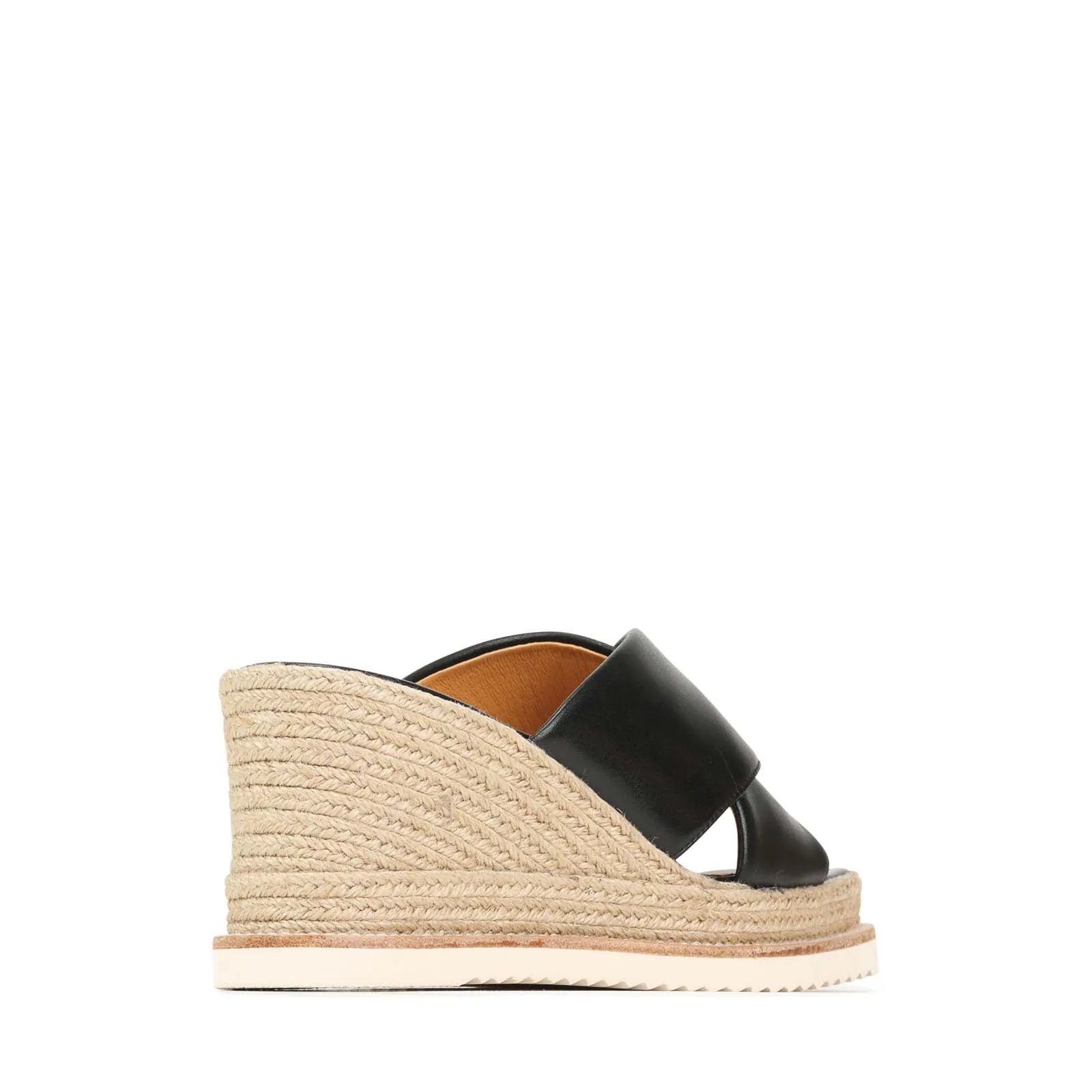 ZELIE LEATHER WEDGE ESPADRILLE SANDALS