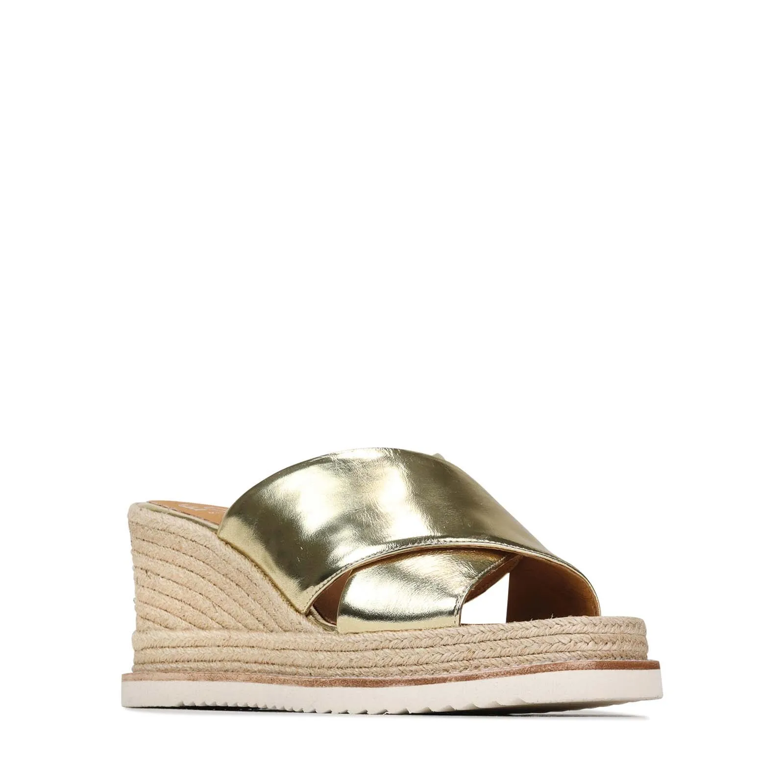 ZELIE LEATHER WEDGE ESPADRILLE SANDALS