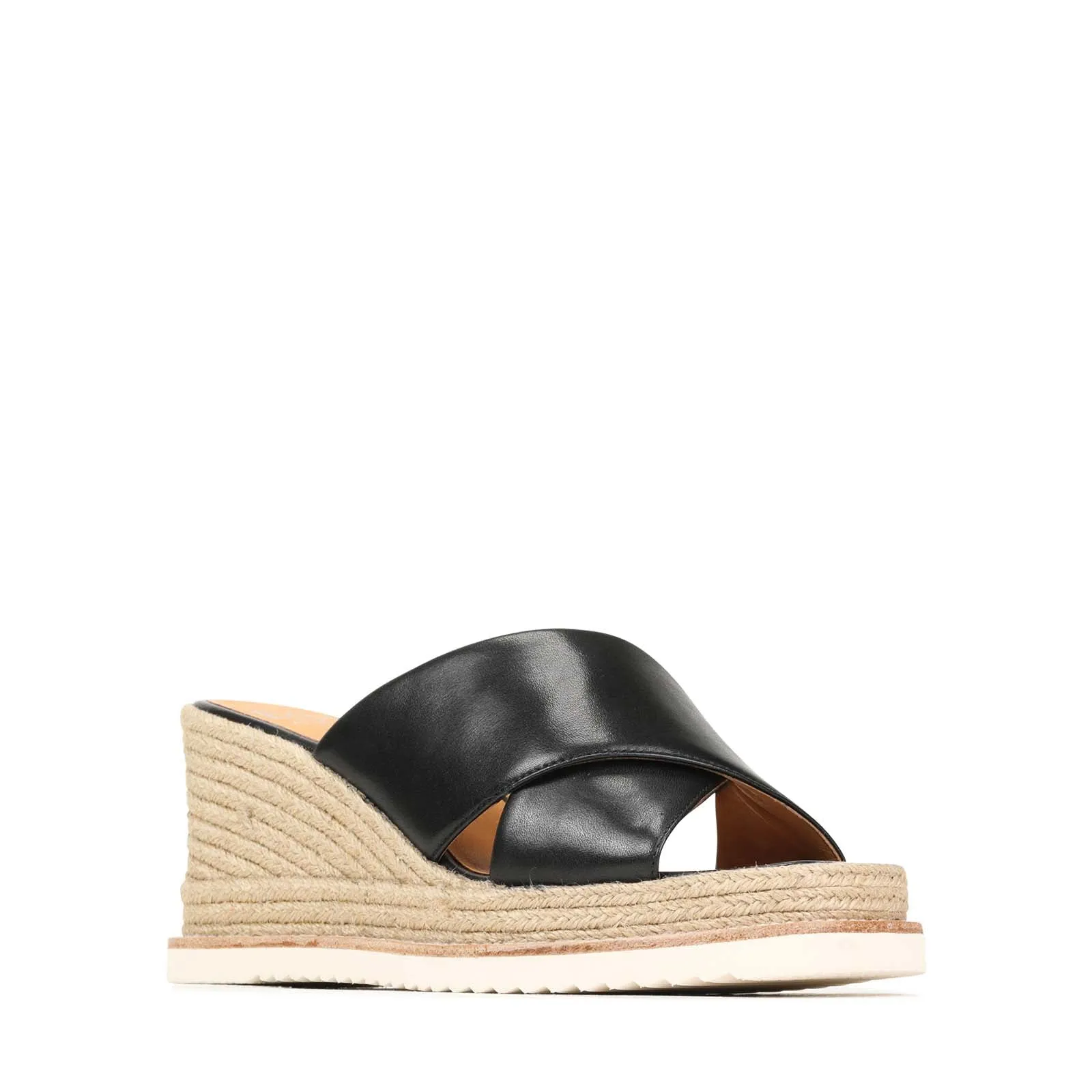 ZELIE LEATHER WEDGE ESPADRILLE SANDALS